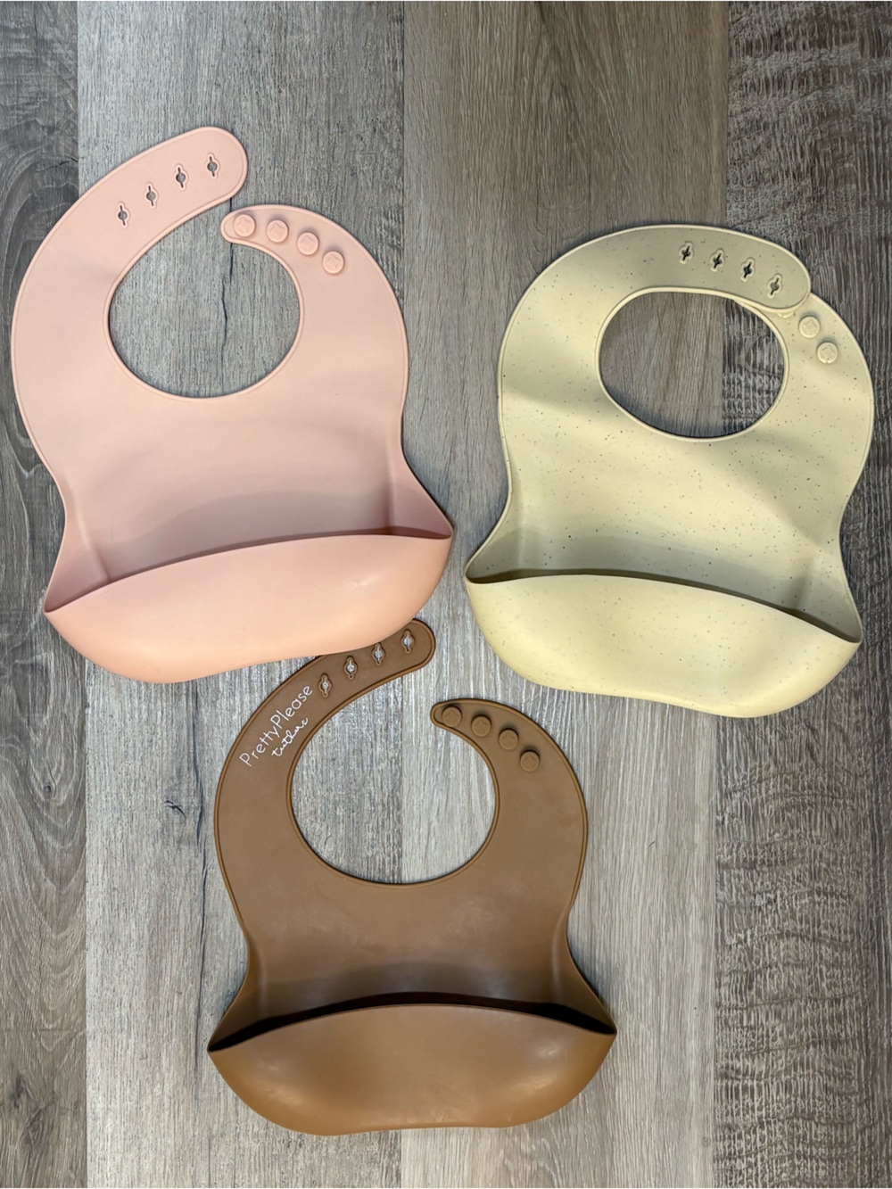 Silicone Baby Bib Set of 3 pretty please turtles , baby bag and co